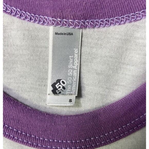 Womens T Shirt American Apparel Purple Raglan State Of Montana Size Small - Picture 4 of 7